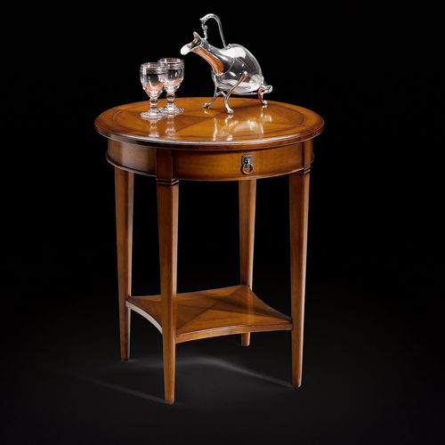 Tavolo d'appoggio classico - CVF035 - Prestige srl unipersonale - in ciliegio / rotondo / con cassetti