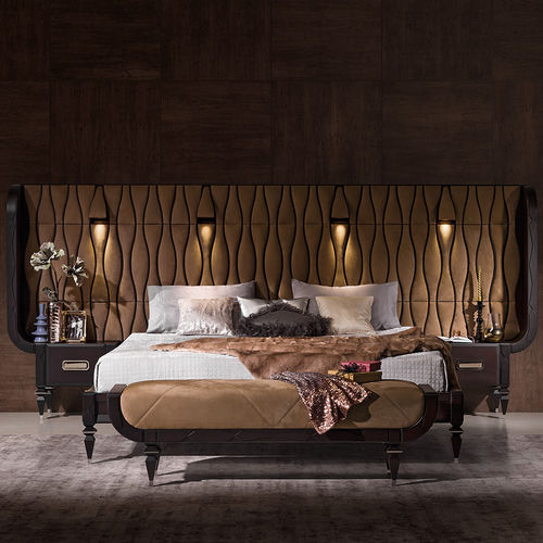 Letto matrimoniale - CVL018 - Prestige srl unipersonale - contemporaneo / imbottito / con testiera