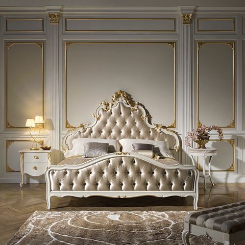 Letto matrimoniale - Prestige srl unipersonale - in stile / imbottito / con testiera