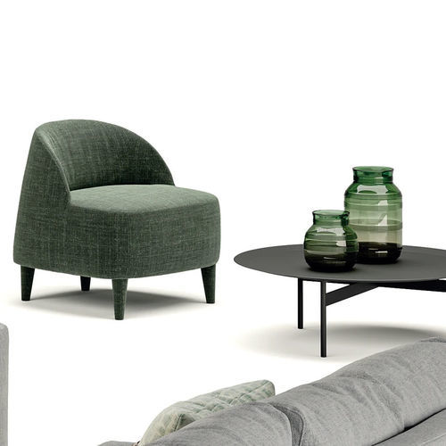 Poltrona contemporanea - MINOU - S.m.c. Italia srl - in tessuto / in legno / con rivestimento rimovibile