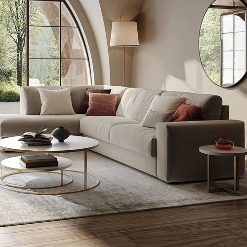 Divano modulare - MORBIDONE - S.m.c. Italia srl - d'angolo / letto / contemporaneo
