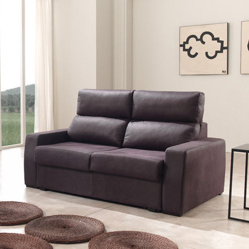 Divano letto - RODA - Tapizados Acomodel Yecla sl - contemporaneo / in pelle / marrone