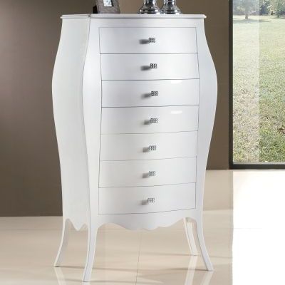 Cassettiera in stile - ART. 16433 - Tarocco Vaccari Group srl - in legno laccato / bianca