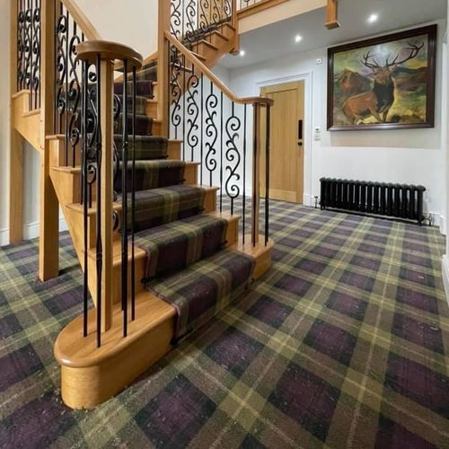 Moquette tessuta - HEATHER GREEN TARTAN  - STEVENS AND GRAHAM - in nylon / in lana / a quadretti
