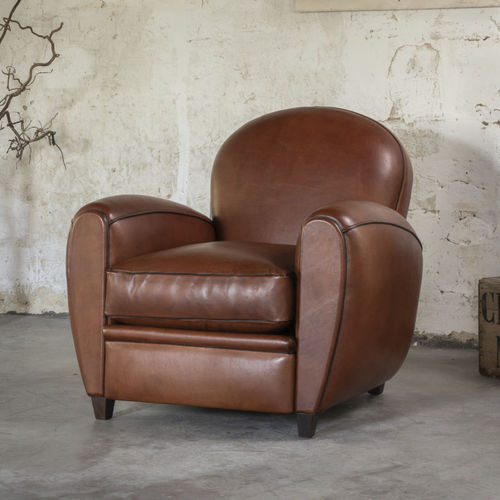Poltrona club classica - SAINT-NICOLAS - RALPH M. - in pelle / con cuscino rimovibile / personalizzabile