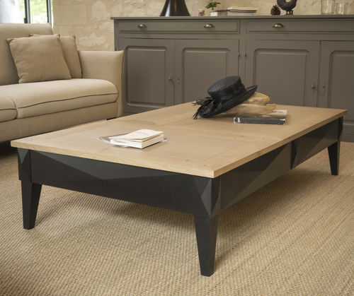 Tavolino basso contemporaneo - DIAMANT - RALPH M. - in rovere / con supporto in faggio / rettangolare