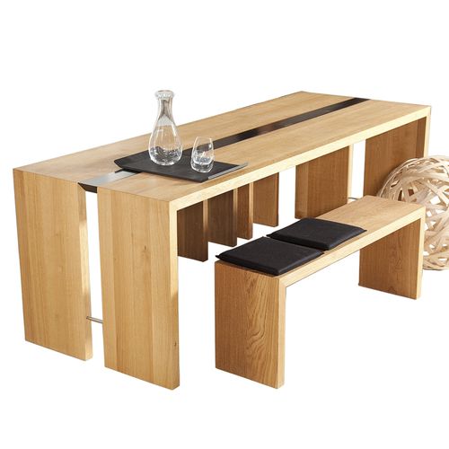 Tavolo contemporaneo -  XX_HT5 - RAUMGESTALT - in rovere / con supporto in quercia / rettangolare