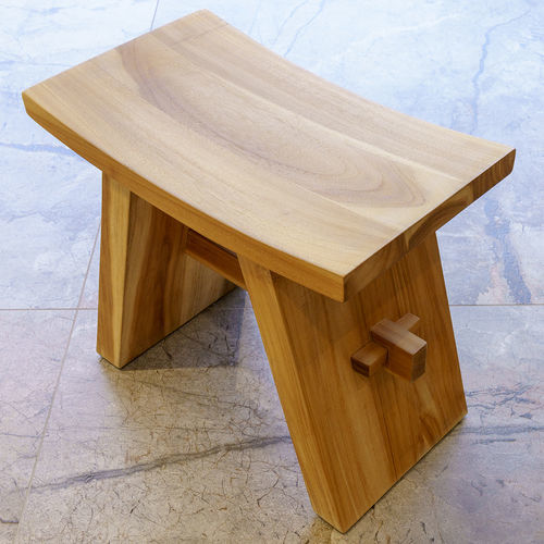 Sgabello contemporaneo - Zen - CIPI' - in teak / con supporto in legno / doppio