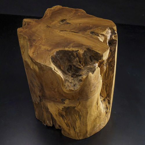 Sgabello design organico - Sarong  - CIPI' - in teak / in legno lucido / con supporto in teak