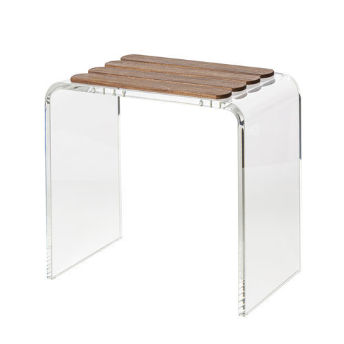 Sgabello da doccia contemporaneo - Tancho  - CIPI' - in teak / con base in plexiglas / doppio