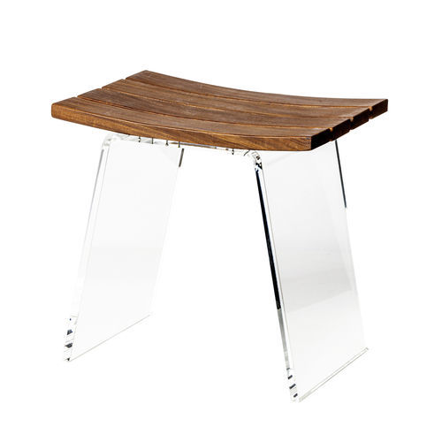Sgabello da doccia contemporaneo - Koi  - CIPI' - in teak / con base in plexiglas / doppio