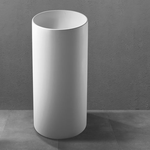 Lavabo totem - The Tube - CIPI' - in Solid Surface / in resina / rotondo