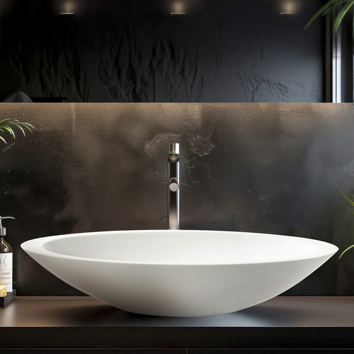 Lavabo da appoggio - Ellisse  - CIPI' - in Solid Surface / ovale / senza foro