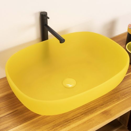 Lavabo da appoggio - Snob 2.0 - CIPI' - in resina / fatto a mano / rettangolare