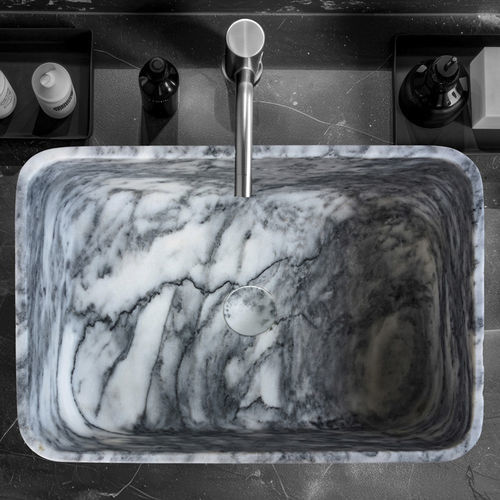 Lavabo da appoggio - Dark Ink - CIPI' - in marmo / rettangolare / senza foro