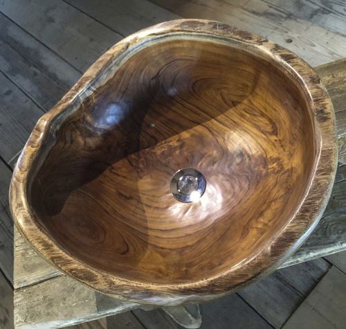 Lavabo da appoggio - Sarong  - CIPI' - in teak / in legno intagliato / fatto a mano