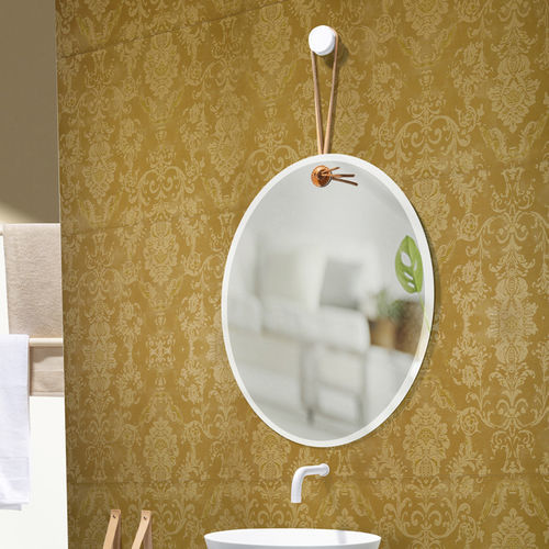 Specchio da bagno sospeso - Le Cuir - CIPI' - contemporaneo / rotondo / ovale