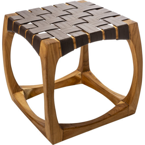 Sgabello contemporaneo - Invilla  - CIPI' - in tessuto sintetico / con supporto in teak / imbottito