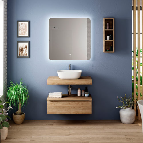 Mobile lavabo sospeso - FLOW - COYCAMA - in MDF / contemporaneo / senza ante