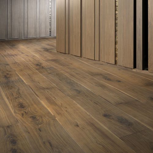 Parquet multistrato - JUMBO CA' BOLLANI - FOGLIE D'ORO BY LATIFOGLIA - in noce americano / ponte di barca / verniciato
