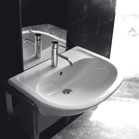 Lavabo da semincasso - KRIO - KI & KO - in ceramica / contemporaneo