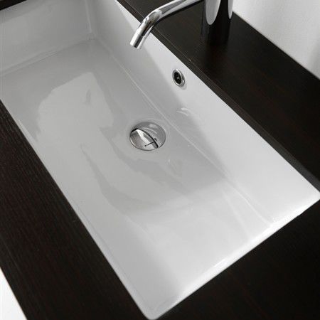 Lavabo sottopiano - RIO - KI & KO - in ceramica / rettangolare / contemporaneo
