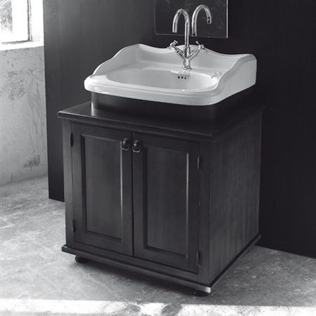 Mobile lavabo da appoggio - REGENT - KI & KO - in legno / contemporaneo / con scaffale integrato