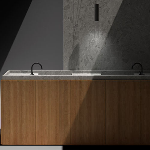 Lavabo da incasso - A.71 - LIVING CERAMICS - in porcellana / doppio / rettangolare