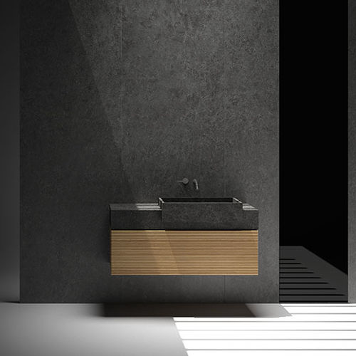 Lavabo da semincasso - W.37 - LIVING CERAMICS - in porcellana / rettangolare / senza foro