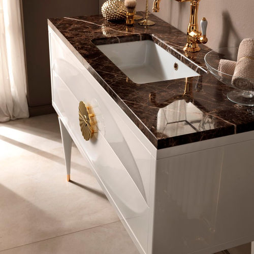 Mobile lavabo da appoggio - NOVECENTO-07 - MIA ITALIA - in legno laccato / in marmo / classico