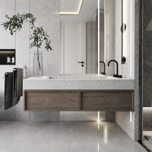 Piastrella in porcellana - VERAT LT GREY  - NABEL GROUP - levigata / da interno / da bagno