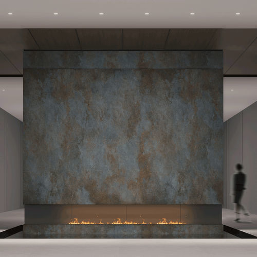 Rivestimento per camini contemporaneo - IRON   - NABEL GROUP - in porcellana / blu / marrone