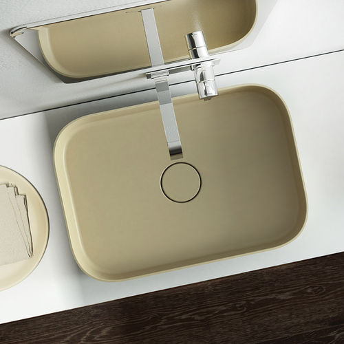Lavabo da appoggio - LINFA 2 - RELAX DESIGN - in ceramica / rettangolare / contemporaneo