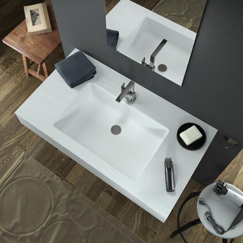 Lavabo sospeso - BIG-L - RELAX DESIGN - in marmo / rettangolare / contemporaneo