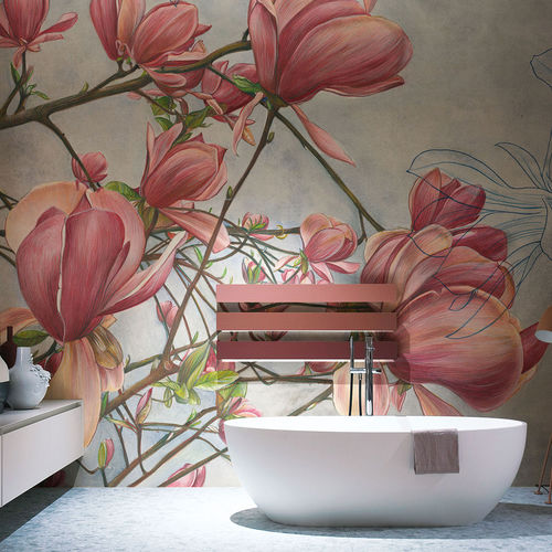 Carta da parati contemporanea - MAGNOLIA IN BLOOM - Tecnografica Italian Wallcoverings - in fibra di cellulosa / in tessuto non tessuto / in fibra di vetro