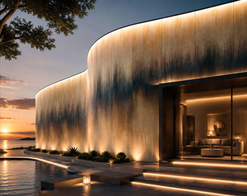 Rivestimento di facciata in pannelli - ULTRALIGHT FAÇADE: LAMIERA FIAMMATA - Tecnografica Italian Wallcoverings - in alluminio / continuo / verticale