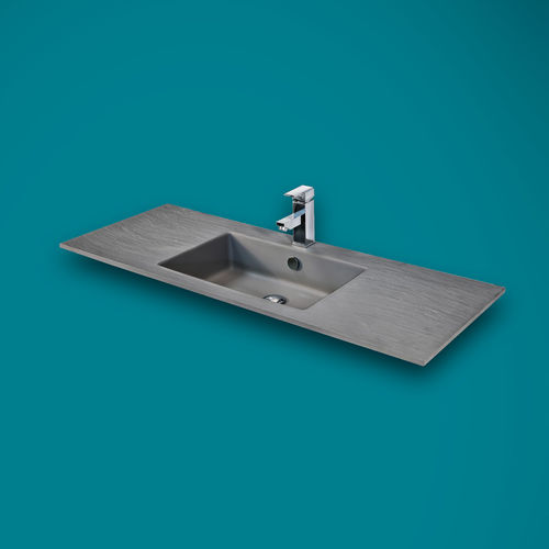 Lavabo da incasso - TOP CON INTEGRATO - THERMO DESIGN - in pietra naturale / con piano integrato / rettangolare