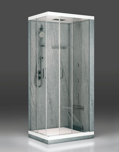 Box doccia in vetro - 75-100 - THERMO DESIGN - con porta scorrevole / rettangolare / per cromoterapia