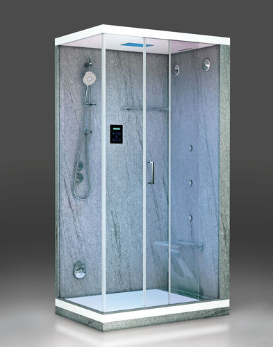 Box doccia in vetro - 80-120 - THERMO DESIGN - con porta scorrevole / rettangolare / per cromoterapia