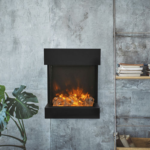 Camino elettrico - CUBE 2025WM - Amantii - da parete / a 3 facce / da esterno