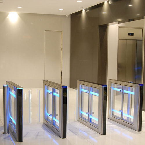 Barriera di controllo accessi - GATE-GS SLIM - TiSO - battente / in acciaio inossidabile / in vetro