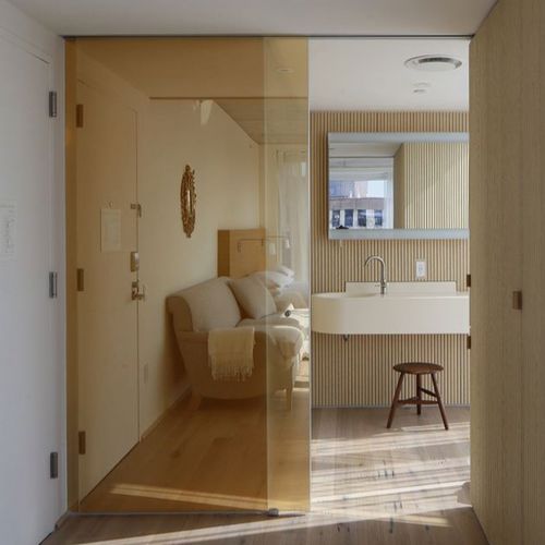 Porta da interno - FRAMELESS - CARVART - in vetro / in alluminio / scorrevole