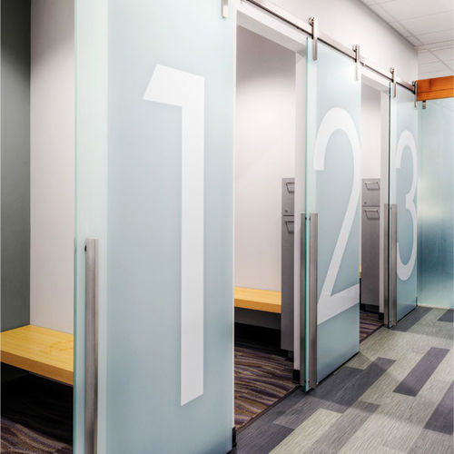 Porta da interno - BARNDOOR FRAMELESS - CARVART - in vetro / in alluminio / scorrevole