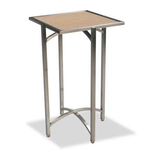Tavolo alto contemporaneo - ECO-FLEX - Forbes Group Ltd - in legno di latifoglie / in laminato / con supporto in acciaio inossidabile