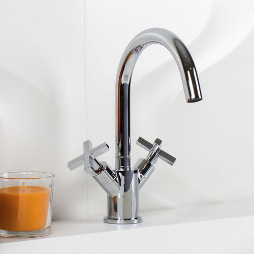 Miscelatore doppio comando per lavabo - 97001 - WITH2 MOREA - Grifería Clever - da appoggio / in ottone cromato / da bagno