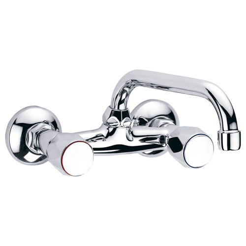 Miscelatore doppio comando da parete - 96089 - WITH2 GUAYAMA - Grifería Clever - in ottone cromato / da cucina / 2 fori