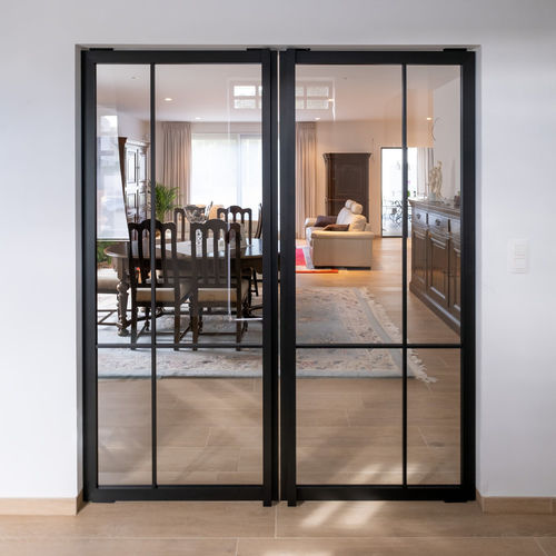 Porta con doppia anta - 5730 - PortaPivot - da interno / in alluminio anodizzato / a bilico