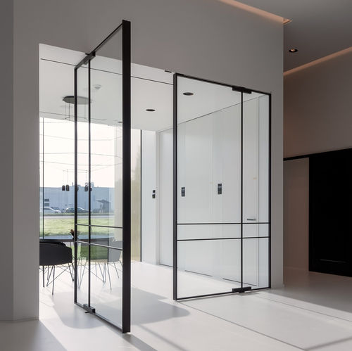 Porta con doppia anta - MINI-MAX - PortaPivot - da interno / in alluminio anodizzato / a bilico con asse laterale