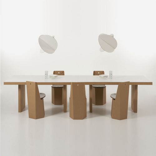 Tavolo da riunione contemporaneo - ATLANTE - Kubedesign - in legno / in cartone / rettangolare