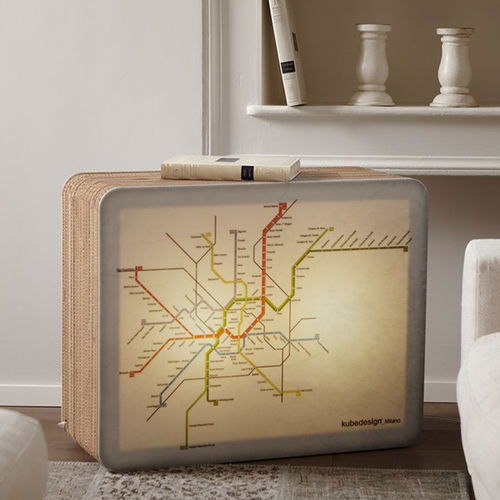 Tavolo d'appoggio design originale - METRÒ - Kubedesign - in metacrilato / in cartone / rettangolare